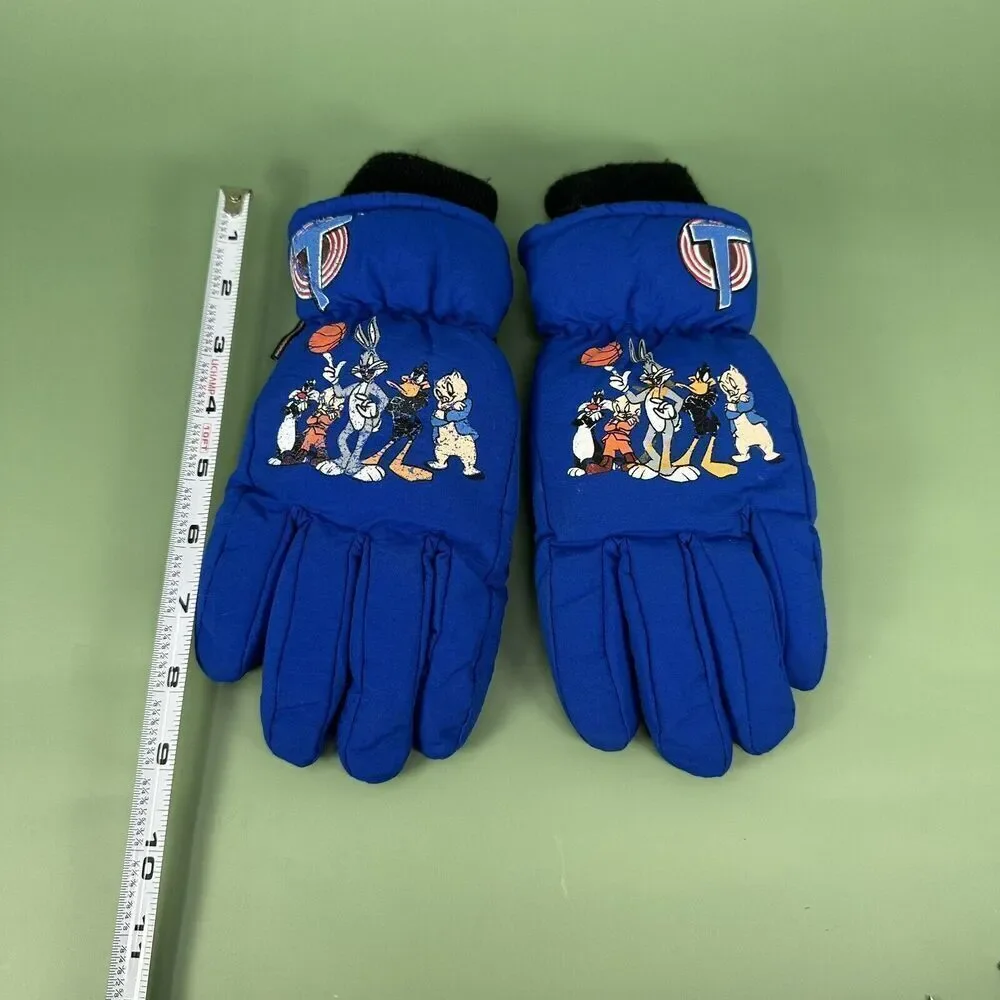 Vintage 1996 Space Jam Winter Gloves Youth‎ M/L Warner Brothers Tune Squad 90’s